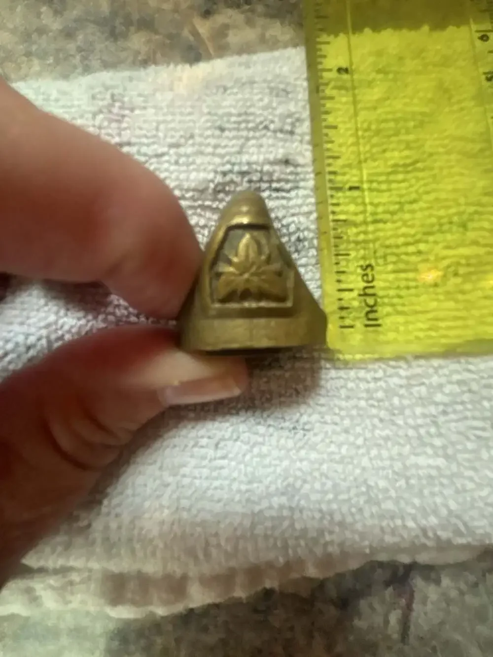 Vintage Brass Initial J Signet Ring Monogram